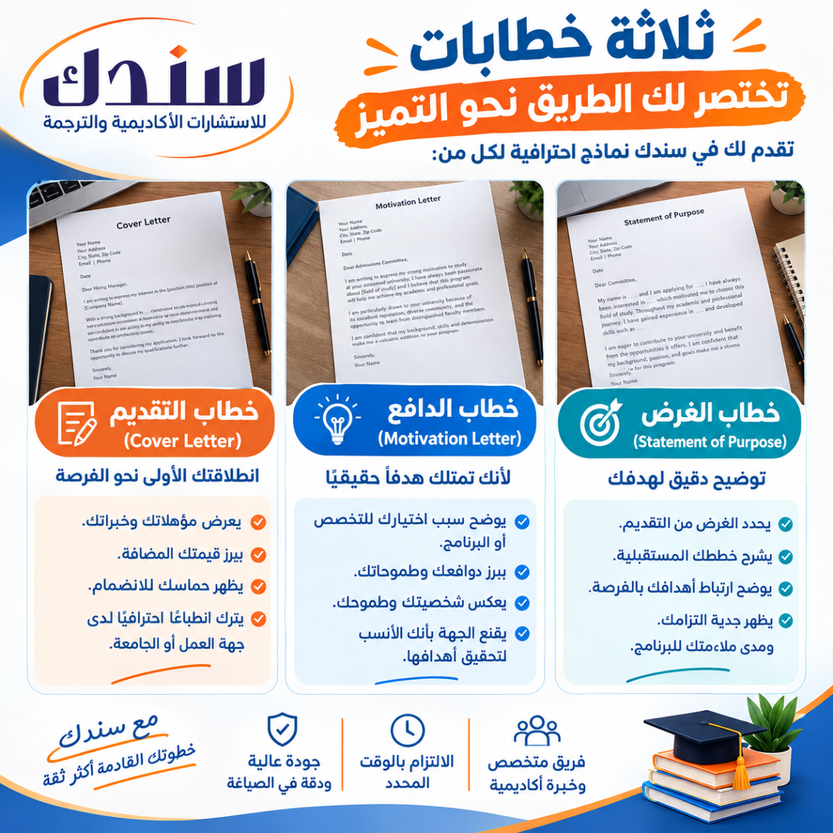 خطاب الغرض وخطاب الدافع وخطاب التقديم